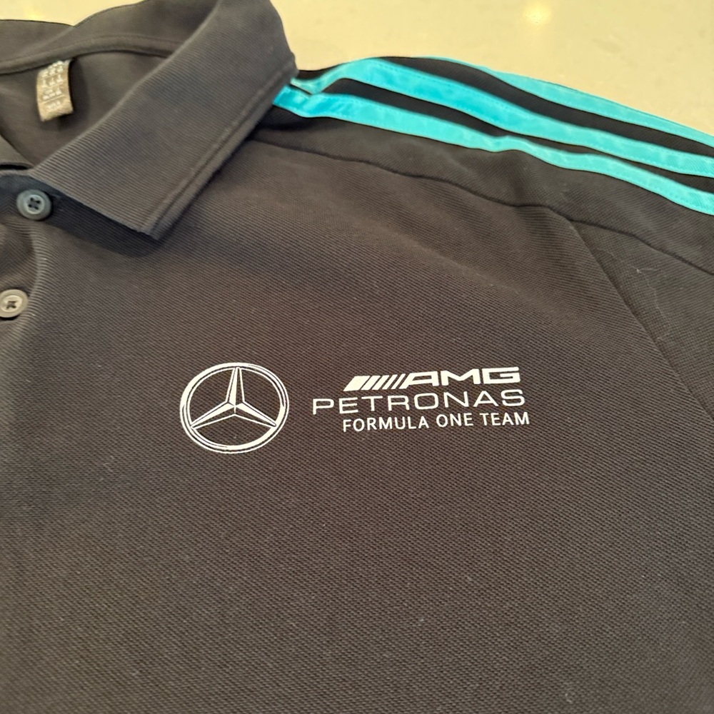 Mercedes AMG Petronas men’s 2xl Black adidas Polo Shirt. Never worn - Picture 11 of 12